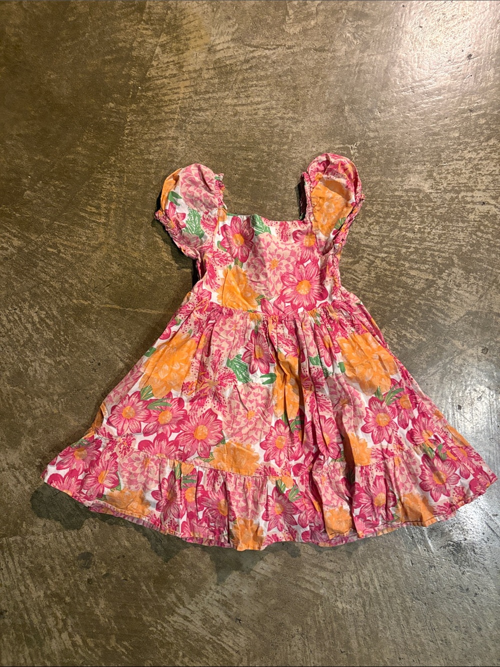 Joie Pink & Orange Floral Ruffle Sundress for Girls